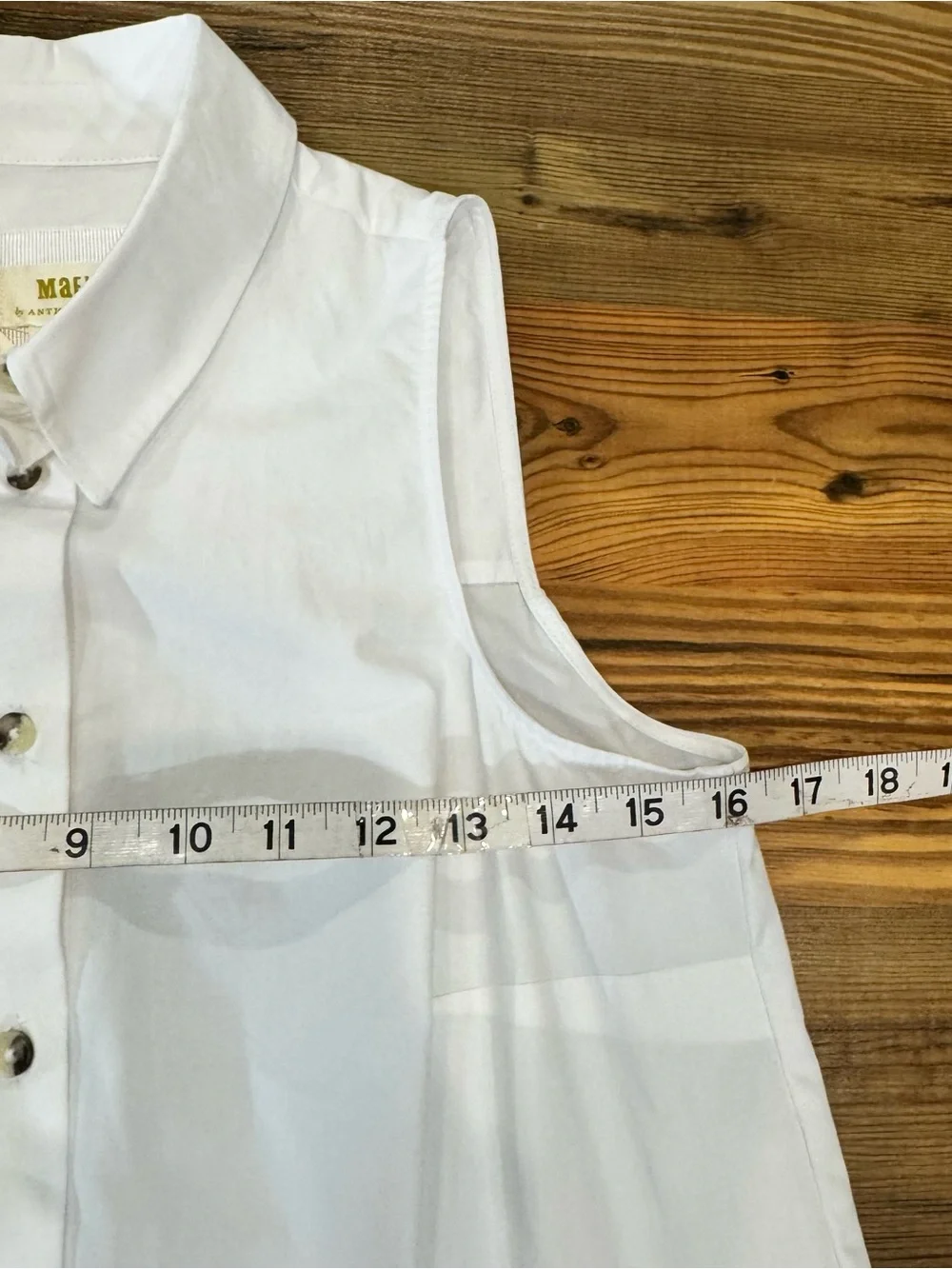 Anthropologie White Sleeveless Button-Front High-Low Dress - Picture 5 of 7